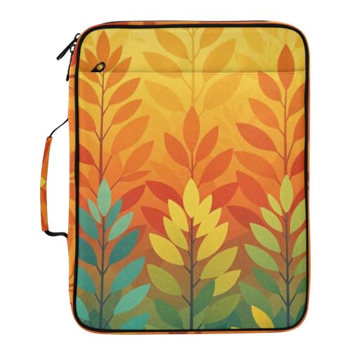 Dossier extensible A4 en plastique avec fermeture éclair et motif feuilles à 7 compartiments