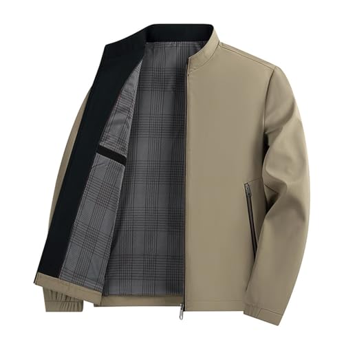 Chaqueta Hombre Otoño Primavera, Abrigo Cortavientos de Cuello Elevado para Hombre Estilo Negocios Casual Ligero Impermeable Transpirable Temporada Primavera Otoño