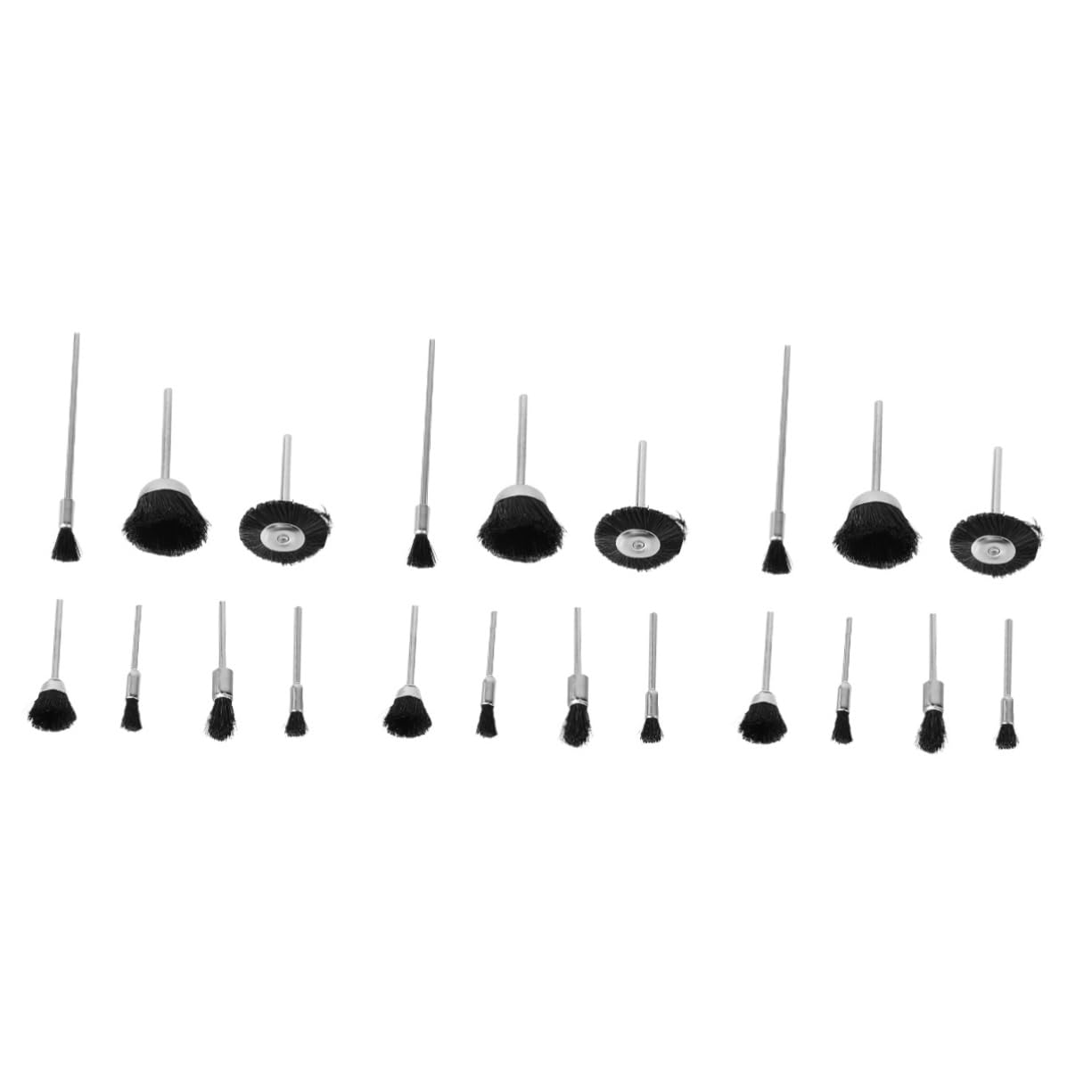 Healeved 3sets Mini Bristle Brush Jewelry Brush Bristle Brush for Polishing Nylon Brush Nylon Bristle Rotary Tool Accessories Metal Black 8pcs*3