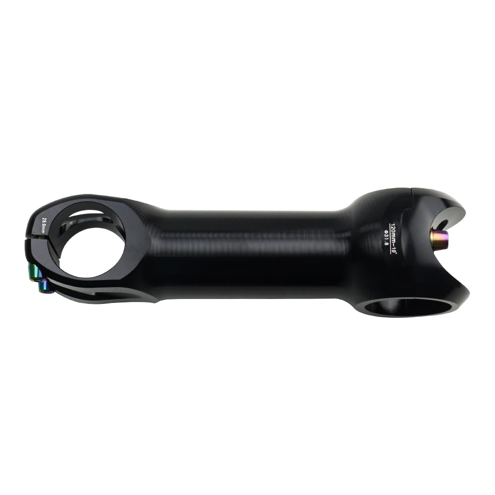FOMTOR Potence de Vélo 31,8mm 45/60/70/80/90/100/110/120mm, 10 Degrés VTT Potence VTT Guidon Riser pour la Plupart des Vélos, Vélos de Route, VTT, BMX, Cyclisme