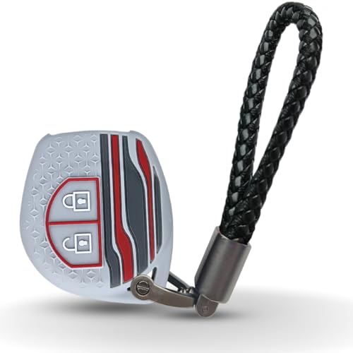 Image of Keycept Tristar Key Cover for Suzuki Swift, Dzire, Ertiga, Baleno, Grand Vitara, Celerio, WagonR, Brezza, Scross, Fronx, Jimny, Ignis (2 Button Remote Key )(Type 6, Grey)