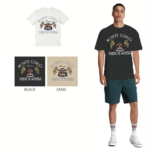 Monte Carlo Monaco French Riviera Race Car Adult Sand Short Sleeve T Shirt Vintage Style Graphic Tees3