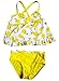 Costume Da Bagno Tankini Per Bambine Neonate Due Pezzi Giallo Limone UPF 50+, Giallo, 9 mesi