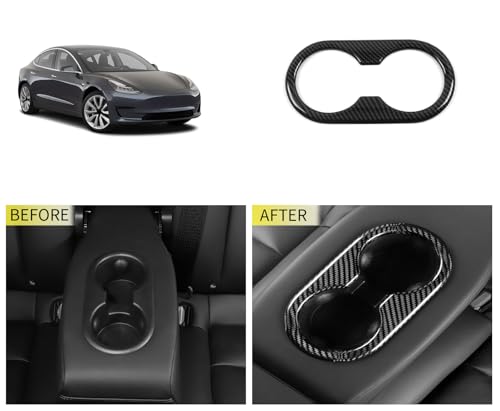 Cubierta marco portavasos trasero para Tesla Model 3 miniatura 4