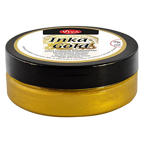 Viva Decor Inka Gold Gilding Wax2.3 oz (Old Gold) - Easily Applicable Wax-Based Metallic Polishing Paste. Quick-Drying Metal Shine, High Gloss Effects for DIY. Decor Paste for Wood, Clay & Terracotta