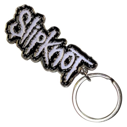 [Rock Off officially licensed products] Slipknot zCg Logo ubN Border Band Logo L[z_[ Keychain Size One Size