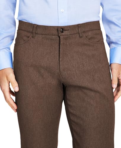 Tommy Hilfiger Men's Modern Fit Twill Flex Dress Pants Brown 33 x 303