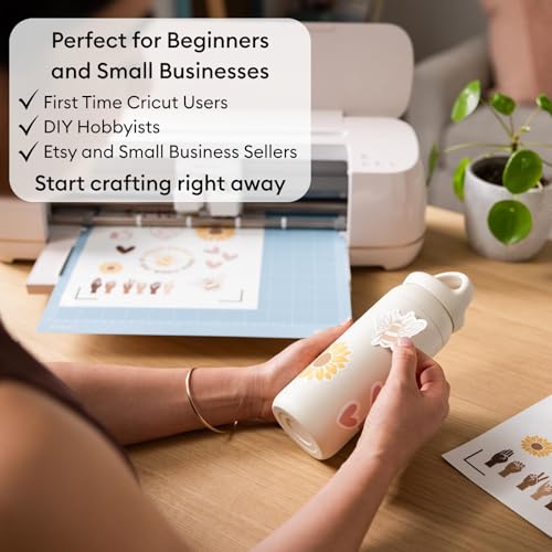Image of Cricut Maker 4 Cutting Machine Ultimate Beginner Sticker Making Bundle - Print Then Cut Machine with Waterproof Sticker Paper & Vinyl for Custom Stickers & Small Business, Seashell Die-Cutting Machine