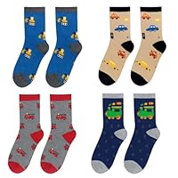 wanchel Merino Wool Socks for Kids Boys Girls Toddlers - Warm Thermal Winter Hiking Cozy Crew Socks 4 Pairs (US, Age, 4 Years, 7 Years)