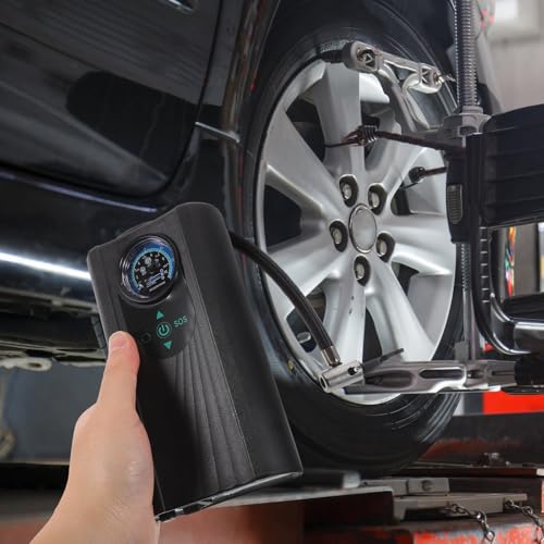 Inflador de neumáticos portátil Uonlytech con medidor presión ABS 4