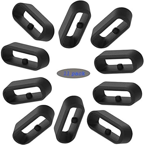 FitTurn Fastener Rings Band Keepers Compatible with Fitbit Versa 3/Versa 2/Fitbit Versa/Versa Lite/Versa SE Replacement Accessories Silicone Watch Band Loop/Holder/Retainer Non-Slip (Black) Cover