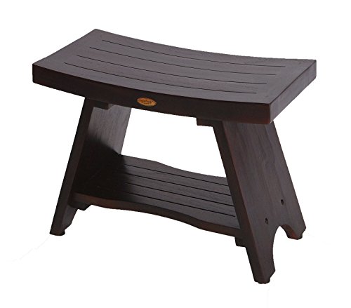Zen Serenity Eastern Style 30" Serenity Jumbo Teak Shower Bench with Included Shelf- Store
