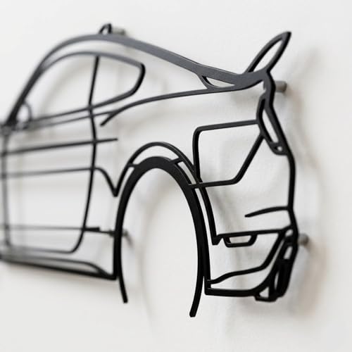 Image of Herrlich Homes Mustangg Car Metal Wall Art | Metal | Easy to Hang | Car lover Gift | Classic Silhouette Metal Wall Decor | 70 cm