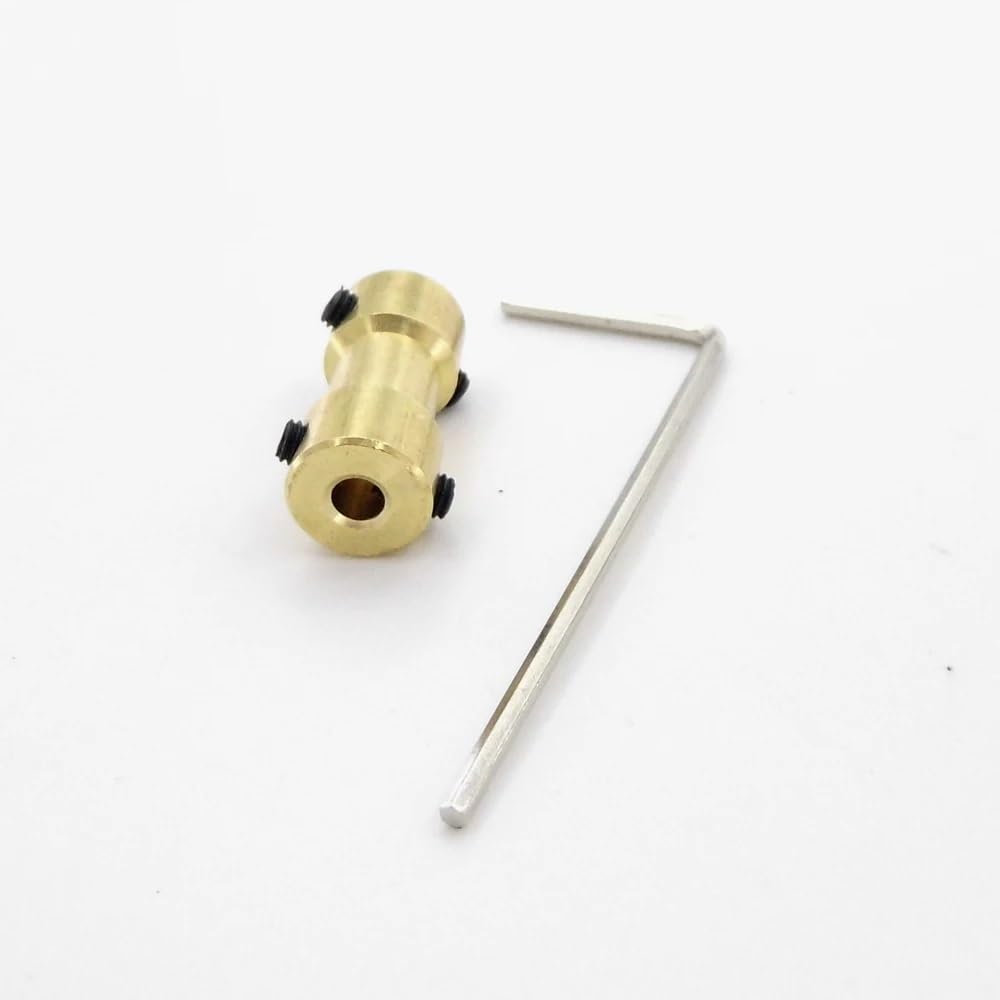 BrewJa 1PC 2mm 2.3mm 3mm 3.175mm 4mm 5mm 6mm Motor Shaft Coupling Copper Joint Coupler Connector for RC Boat Marine Car Robot (Color : 3mm to 6mm)
