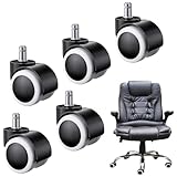 Juego de 5 ruedas para silla de oficina, ruedas de repuesto, 11 mm x 22 mm, ruedas para sillas de oficina, ruedas universales para todos los suelos duros, silla de escritorio, ruedas de diseño de