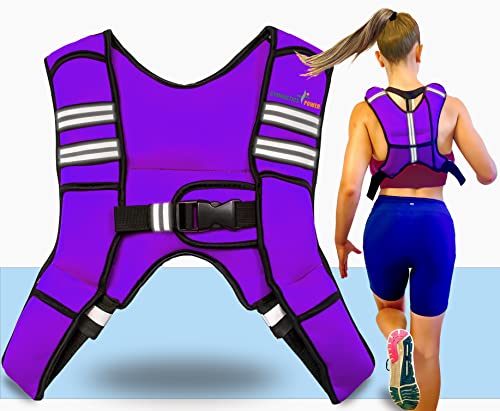 GYMNASTICS POWER Weighted Vest for Men and Women 6-20 Lbs Adjustable Workout Vest for Strength Training, Running, Cardio, Fitness & Cross Training (Purple, 12 LB)