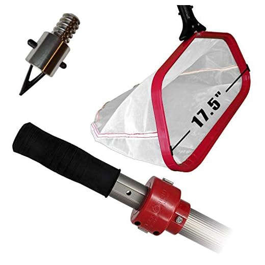 ProTuff Products Pool Net with Pole Bundle - Silt Net + 16' Pole - Unlimited Free Replacements - Lock Right Mechanism Always Grips, Never Slips - Threaded Pole Adapter Also Included