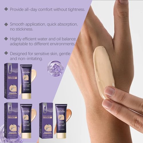 Body Coverage Perfector, All Over Complexion Perfector, Waterproof No Transfer Tattoo Cover Up Makeup, Body and Leg Makeup (Skin Color) - Image 4