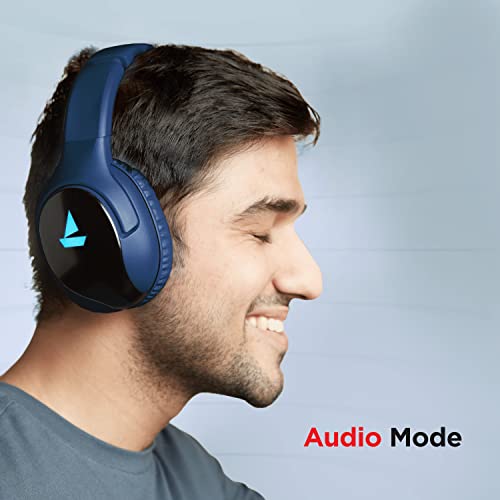 Image of Boat Immortal IM 1300 Wireless Gaming Over Ear Headphones with 2.4GHz Ultra Low Latency Mode(Upto 35ms), Bluetooth Mode, 3D Spatial Audio, BT v5.1, Dual Mics, Dongle Slot(Phantom Blue)