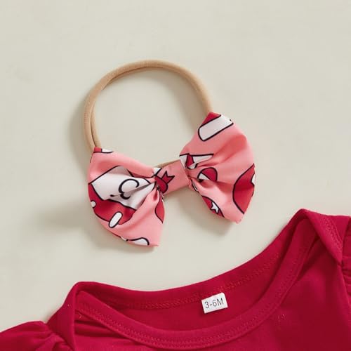 My First Christmas Baby Girl Outfit Letter Print Long Sleeve Romper Ruffle Short Set Headband Socks 4Pcs Xmas Clothes4