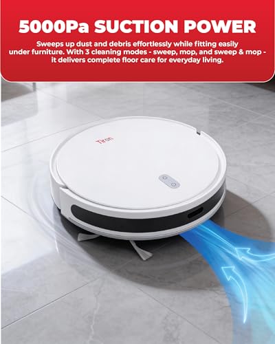 Image of TIRON TRV 10P Robotic Vacuum Cleaner, 2-in-1 Mop, Laser Navigation, 5000 Pa Suction