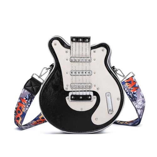 Sac à bandoulière guitare compact noir pour ranger vos essentiels avec fermeture