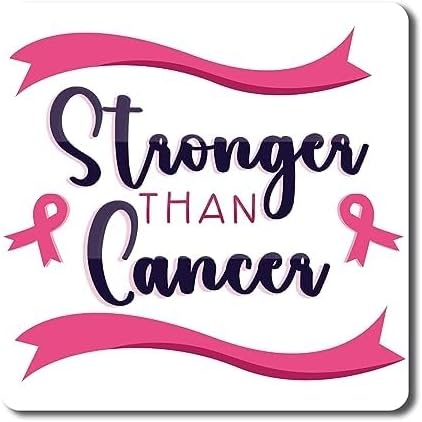 Magnet Me Up Stronger Than Cancer Breast Cancer Awareness Magnet Decal, 5x5 inch, Heavy Duty Automotive Magnet for Car Truck SUV Or Any Other Magnetic Surface