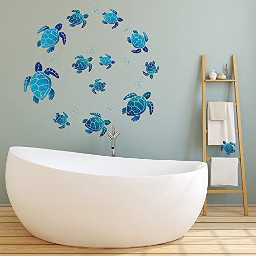Nuanchu 28 piezas vinilos decorativos marinos infantiles miniatura 7