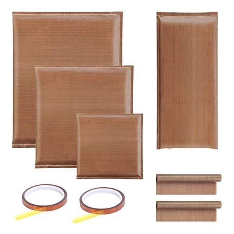 8 Pack Heat Press Pillow Mat Kits - 4 Size Teflon Heat Pressing Transfer Pillows,2 Pieces Teflon Paper Sheets and 2 Heat Resistant Tape for Heat Press Sublimation Projects Cover