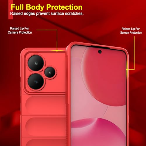 Image of Zapcase Back Case Cover for Realme P4 5G | Compatible for Realme P4 5G Back Cover | Liquid Silicon Magic Case with Camera Protection | Red