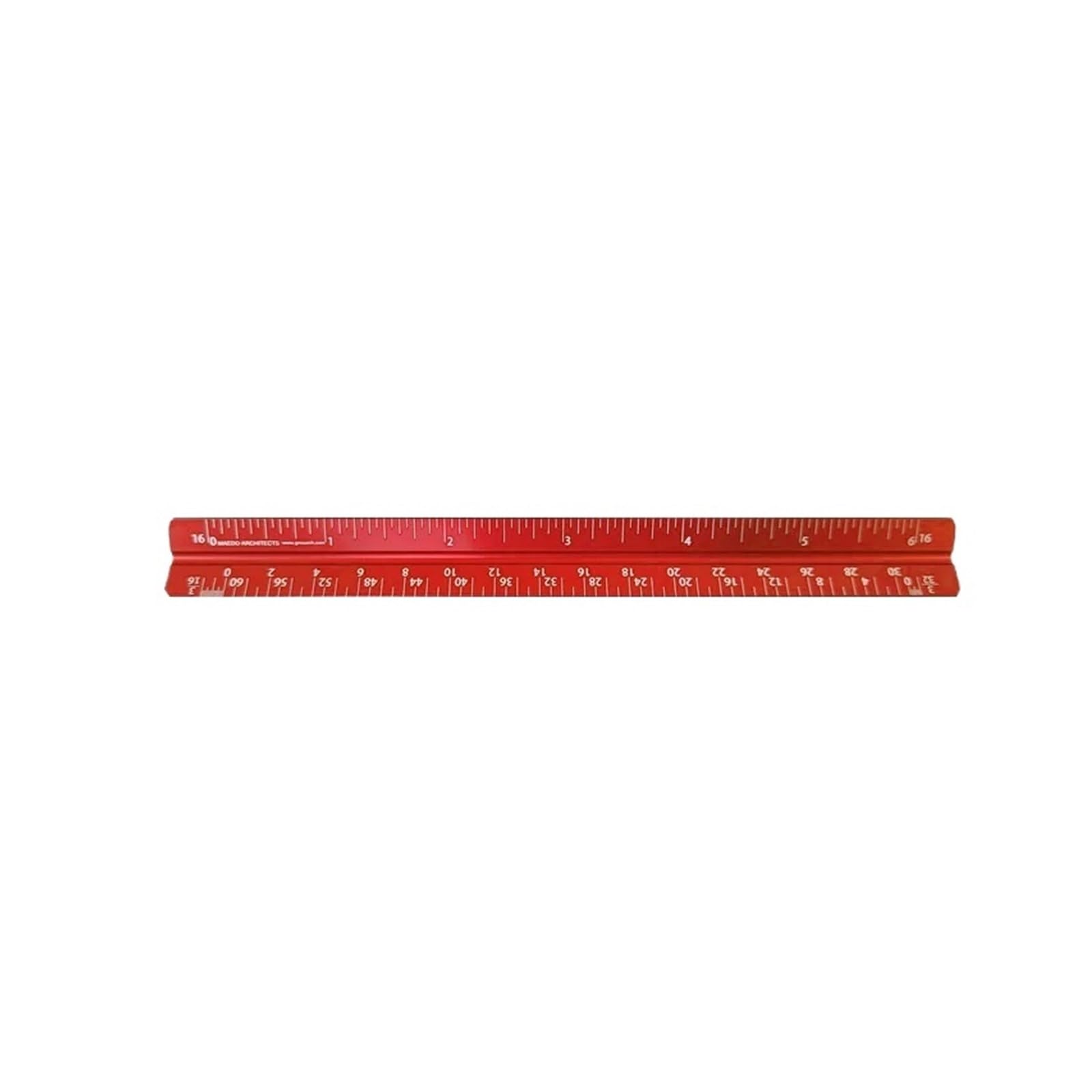 Architectural Scale Ruler 15cm Aluminum Triangular Scale Ruler - Student Architectural Measuring Tool for Drawing & Engineering(Red)
