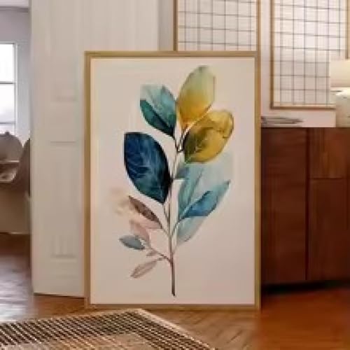 Impression sur toile moderne aux finitions soignées d'aquarelle dorée de grand format - 4
