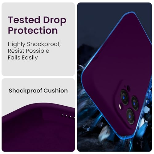 Image of FireNova Designed for iPhone 13 Pro Max Case, Silicone [Camera Protection] Phone Case, Soft Anti-Scratch Microfiber Lining Inside, 6.7 inch, Wine Red
