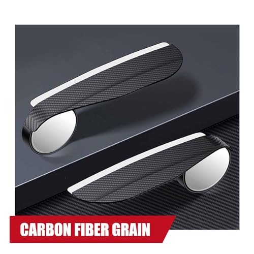Pack-2 Car Carbon Fiber Rain Eyebrow, 2-in-1 Adjustable Wide-angle Rearview Blind Spot Mirror, Rainwater Diversion Reflective Protective Cover, Universal for Cars Side Mirror Parts (Black) - Image 6