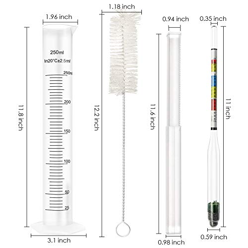 Haoguo HG-00001 Triple Scale Alcohol Hydrometer(2 Pcs)And Test Jar thumb #3