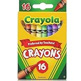 Crayola FBA_52-3016 Classic Color Pack Crayons 16 ea, Red, Blue, Green, Purple, Black, White, Orange, Brown, etc.