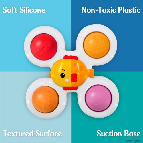 Fisher-Price™ Sensory Spin Set, 3-Piece Suction Cup Spinner Toys for Babies & Toddlers, Bath Toys & Activity Toys for High Chairs, Tables & Windows, 6M+ - image 5
