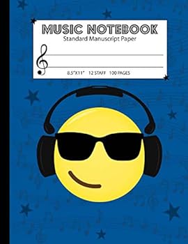 Paperback Music Notebook Standard Manuscript Paper: For Teens & Kids - 12 Staves Per Page (Large 8.5"x11" - 50 Sheets | 100 Pages) Blue Cover Book