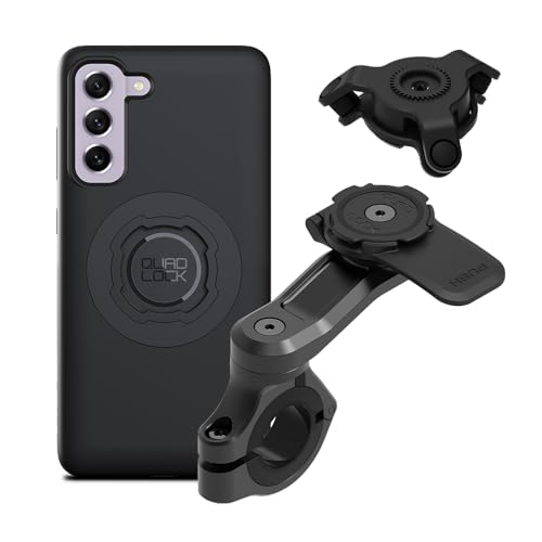 Image of Quad Lock Motorcycle Handlebar Mount PRO Kit with Vibration Dampener and MAG Phone Case for Galaxy S21 FE