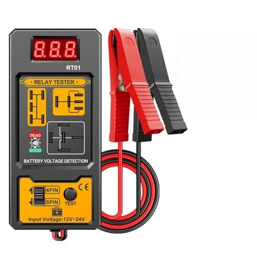 UTTASU RT01 - Probador de relé automotriz con pantalla digital para aplicaciones de 12 V y 24 V