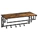 VASAGLE Perchero de Pared Vintage con Ganchos, Estante de Pared, Estante de Almacenamiento, Estante de Pared con Barra Colgante, 5 Ganchos, para Entrada, Dormitorio, Marrón Rústico y Negro LCR12BX