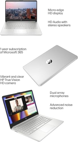 Image of HP 14 inch Ultra Light Laptop for Student & Home (Intel 4-Core Celeron, 4GB RAM, 64GB eMMC + 128GB SD Card,) 11-Hr Long Battery Life, Webcam, Wi-Fi, Win 11 Home in S Mode (Renewed)