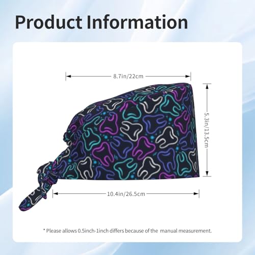 Image of Adjustable Working Cap Breathable Unisex Women Men Elastic Bandage Tie Back Hats Scrub Nursing Doctor Surgeon Cap