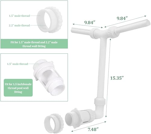 Miniatura 8 de Anbt Fuente de piscina, rociador de cascada para piscina, rociador divertido de agua, se adapta a 1.5 pulgadas roscadas en el suelo, rociadores de