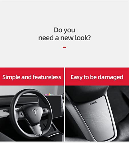 Consola central Tesla Model 3 e Y protector de volante negro para ocultar roces e imperfecciones 2