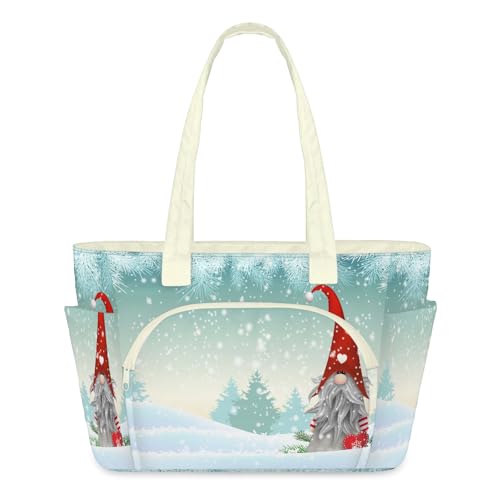 Grand sac fourre-tout nain de Noël léger zippé et sac de voyage femme