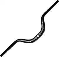 Guidão Alto Absolute Nero 80mm Para Bicicleta Mountain Bike HB-002 MTB Bmx 31.8 720mm Alumínio Preto Curvo