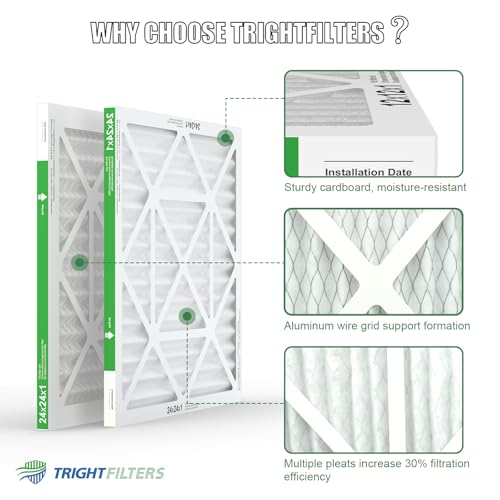 Image of TRIGHTFILTERS 24x24x1 Air Filter 4 Pack, MERV 8 Pleated HVAC Furnace Filter