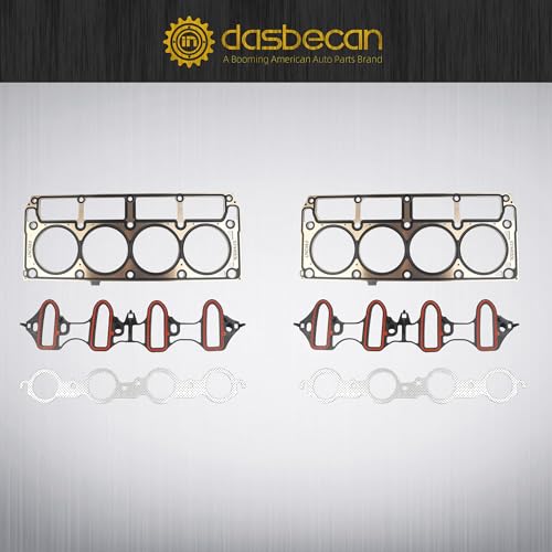 Image of Dasbecan Full Cylinder 5.3 Head Gasket Set with ES72220 Bolts Intake Exhaust Manifold Oil Pan Gasket Compatible with 2005-2014 Chevy Silverado Avalanche Suburban GMC Sierra Yukon Cadillac Buick 5.3L