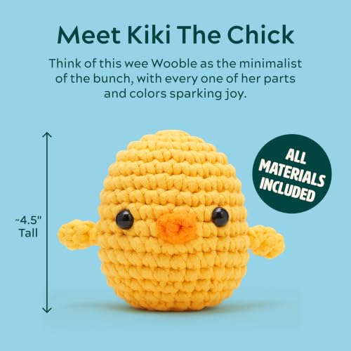 Image of The Woobles Beginner Crochet Kit with Scissor - Kiki the Chick